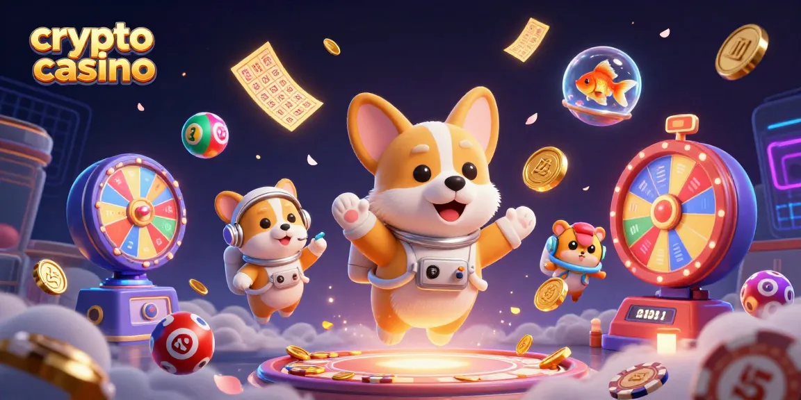 Gioca nel crypto casino tra monete d'oro e palline colorate mentre fluttui nello spazio.