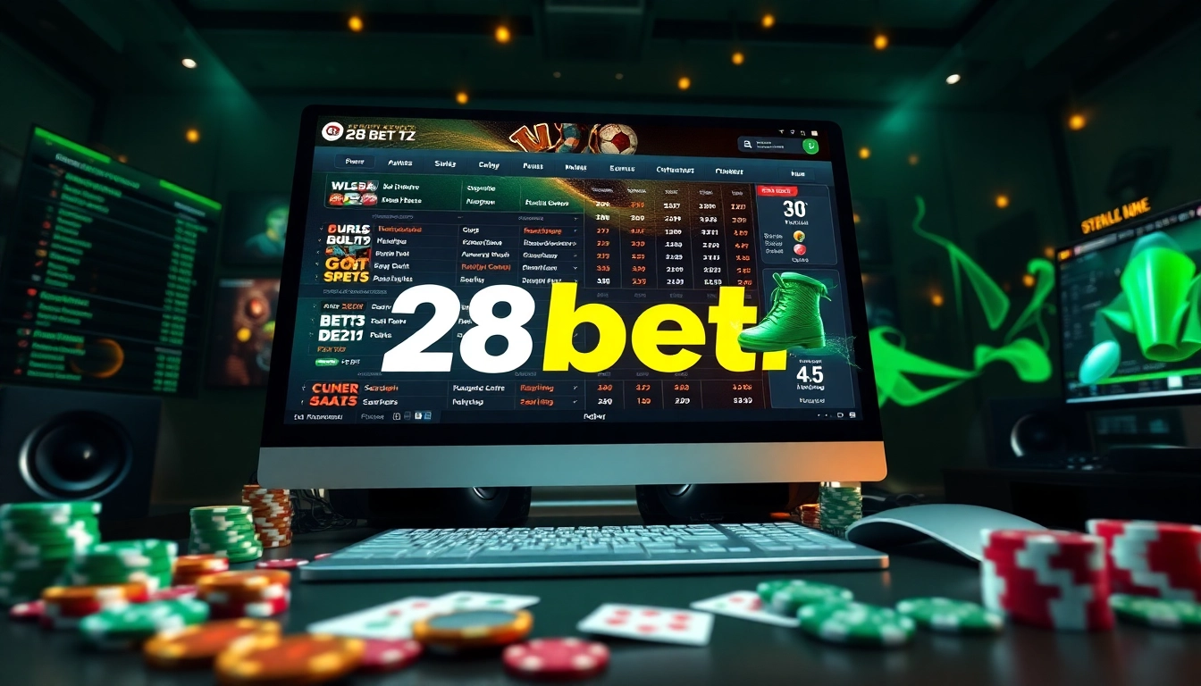 Exciting betting scene showcasing 28bet.bz with vibrant odds and sports events.