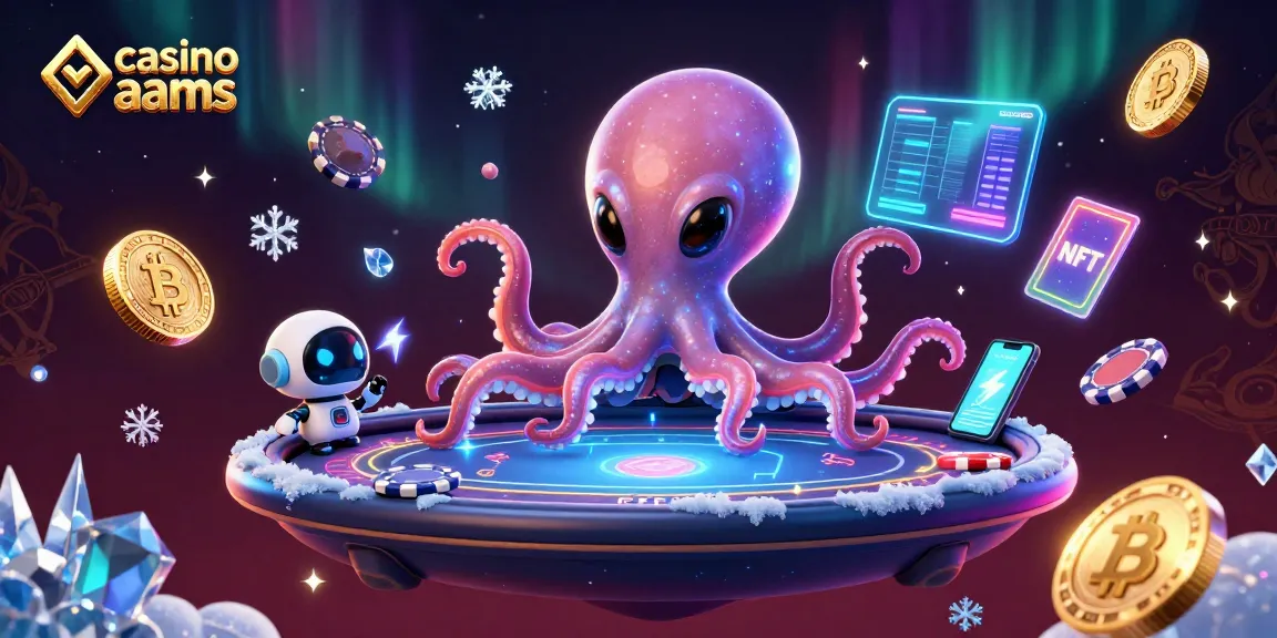 Giocando a casino non AAMS con un polpo alieno in uno spazio futuristico e chip a forma di asteroide.