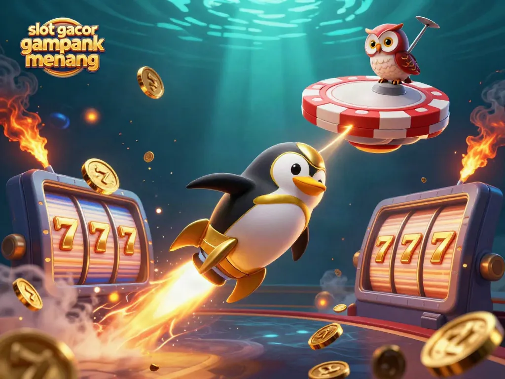 Menangkan slot gacor gampang menang dengan penguin emas meluncur meraih jackpot di kasino luar angkasa.