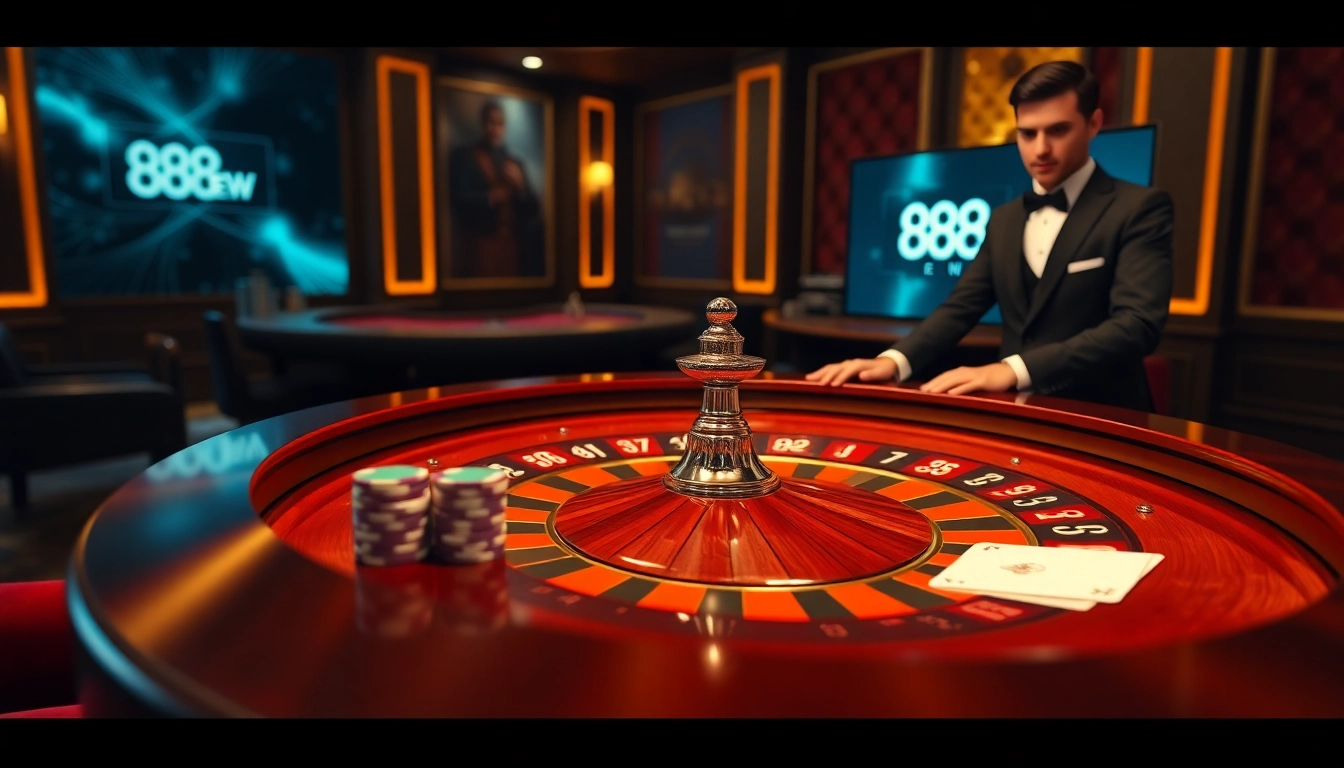 Experience high-stakes gameplay at 888NEW with a luxurious casino ambiance.