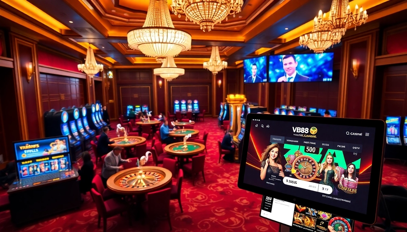 Experience the thrill of poker and slots at vb88.channel, showcasing luxury gaming.