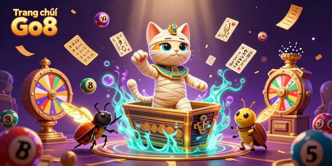 Experience the excitement of Trang chủ Go8 with a lively casino scene featuring lucky characters and vibrant game elements.