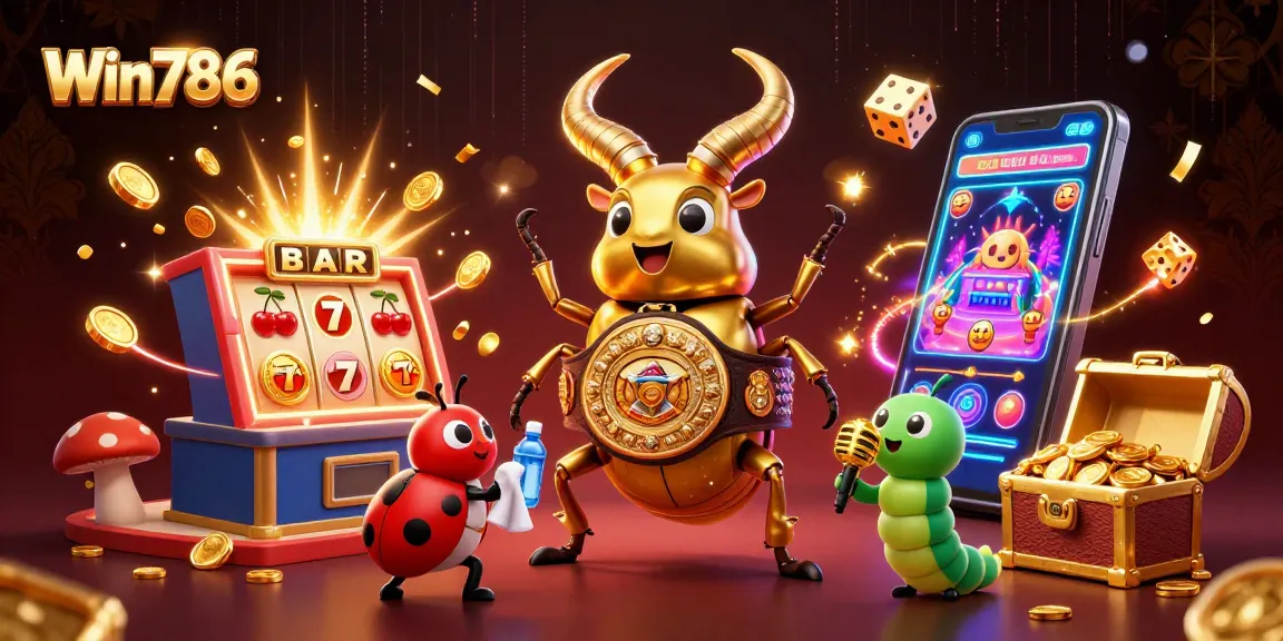 Win786 casino illustration showcasing a vibrant gaming experience with engaging characters and rich visual elements.