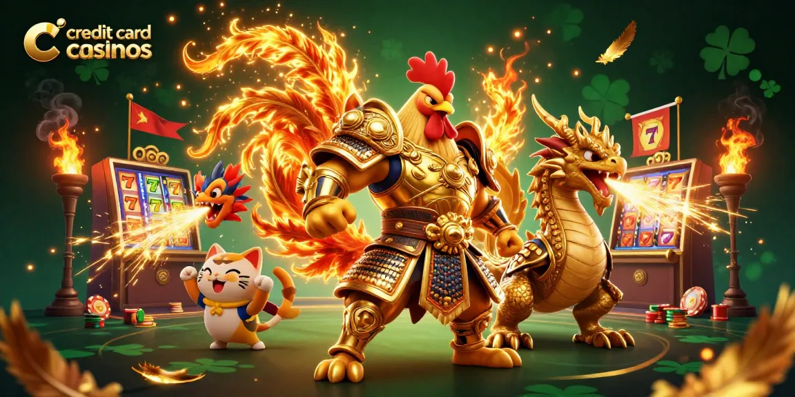Experience thrilling action at credit card casinos featuring dynamic 3D characters and immersive casino elements.