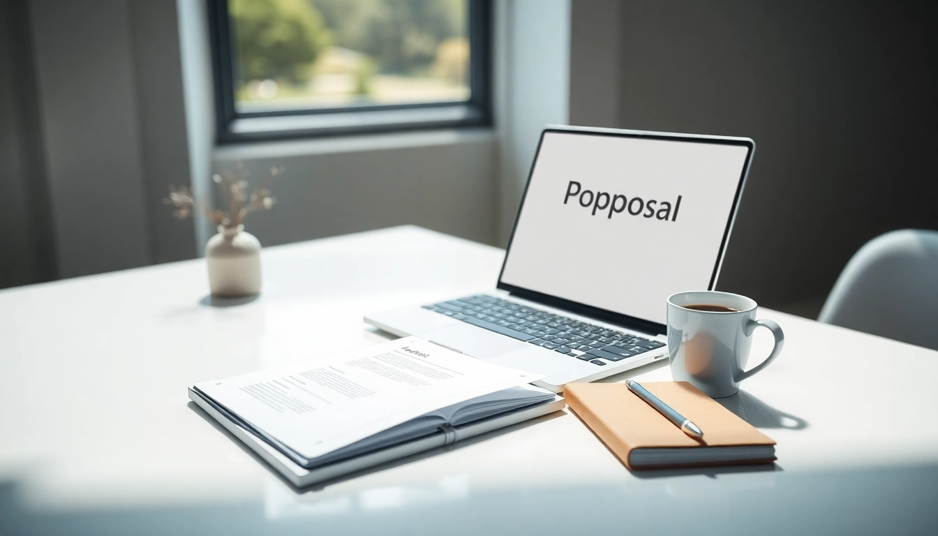 Crafting Customized Proposal Writing in a well-organized, professional workspace.