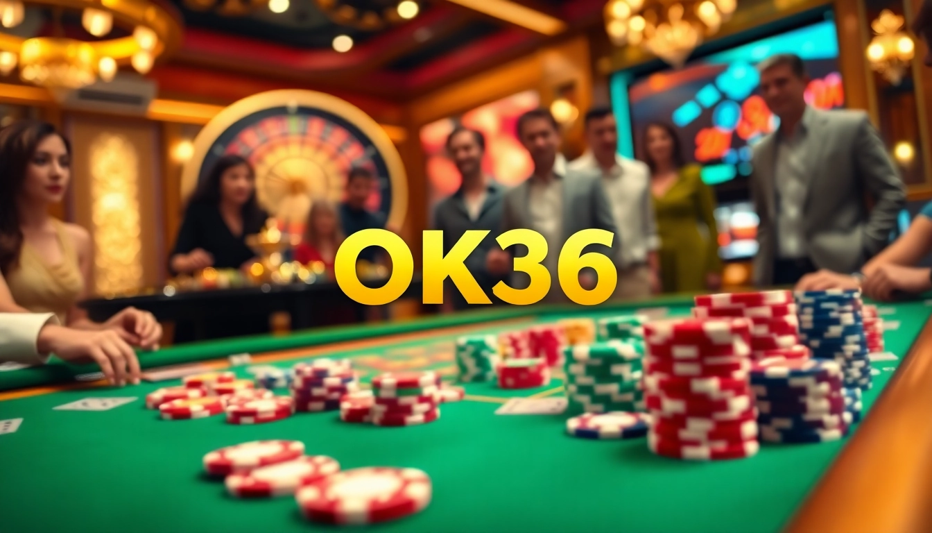 Players engaging with the casino table at OK365, showcasing excitement and strategy in gambling.