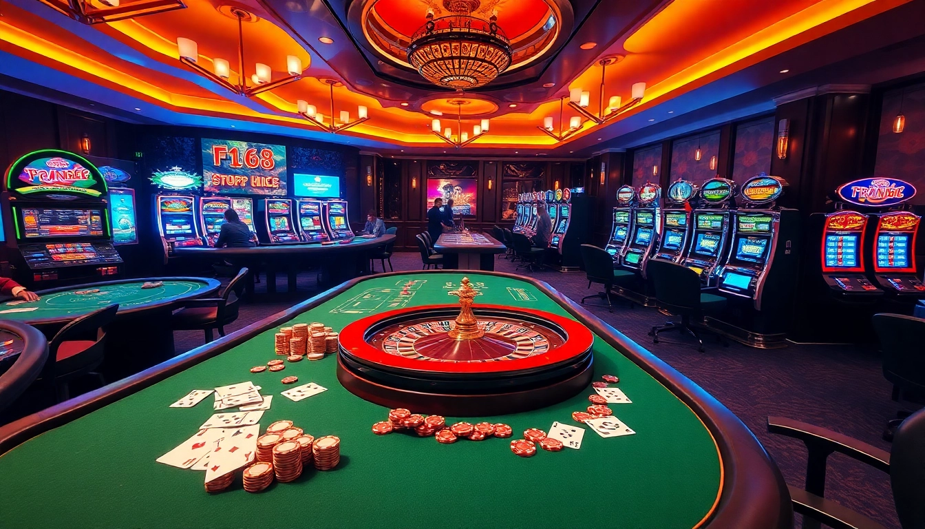 Engage with F168's thrilling online casino experience featuring vibrant tables and games.