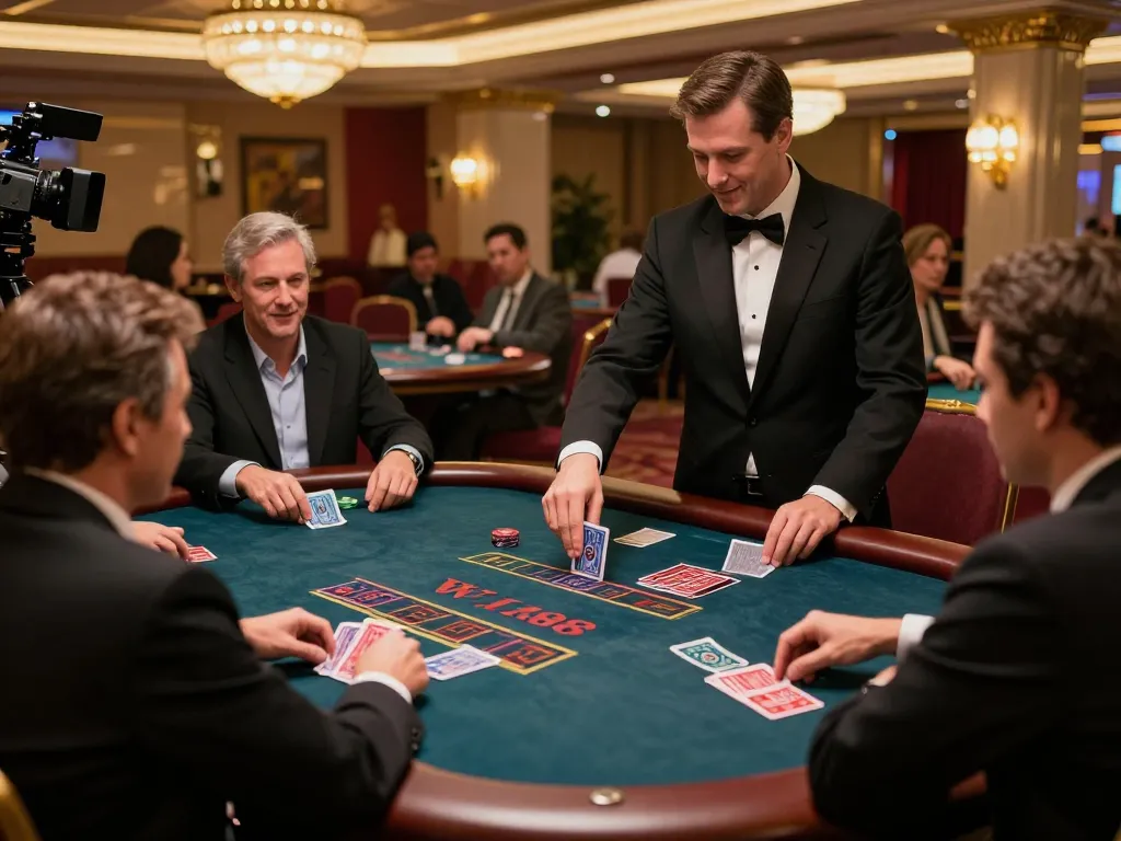 W188 live casino featuring players engaging with a professional dealer at a blackjack table.