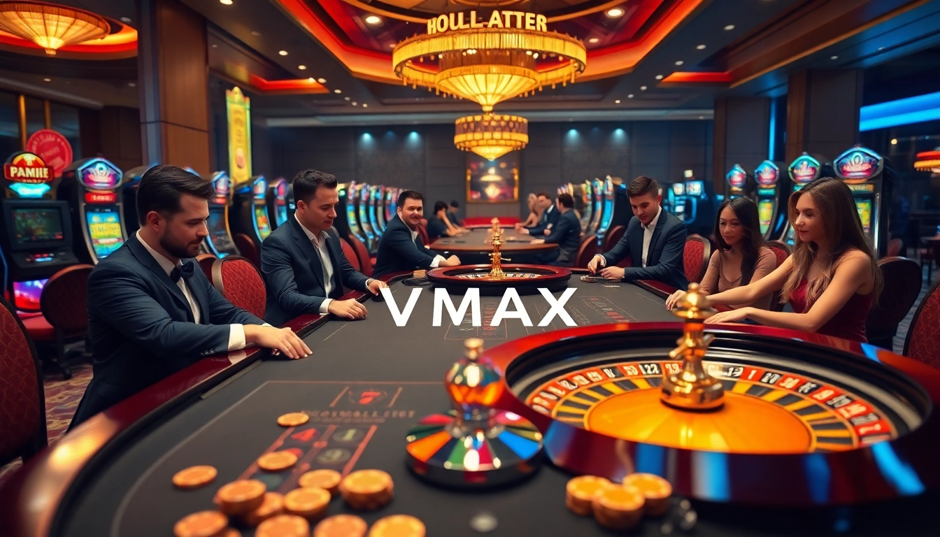 VMAX gaming table showcasing intense excitement and luxury in a casino environment.