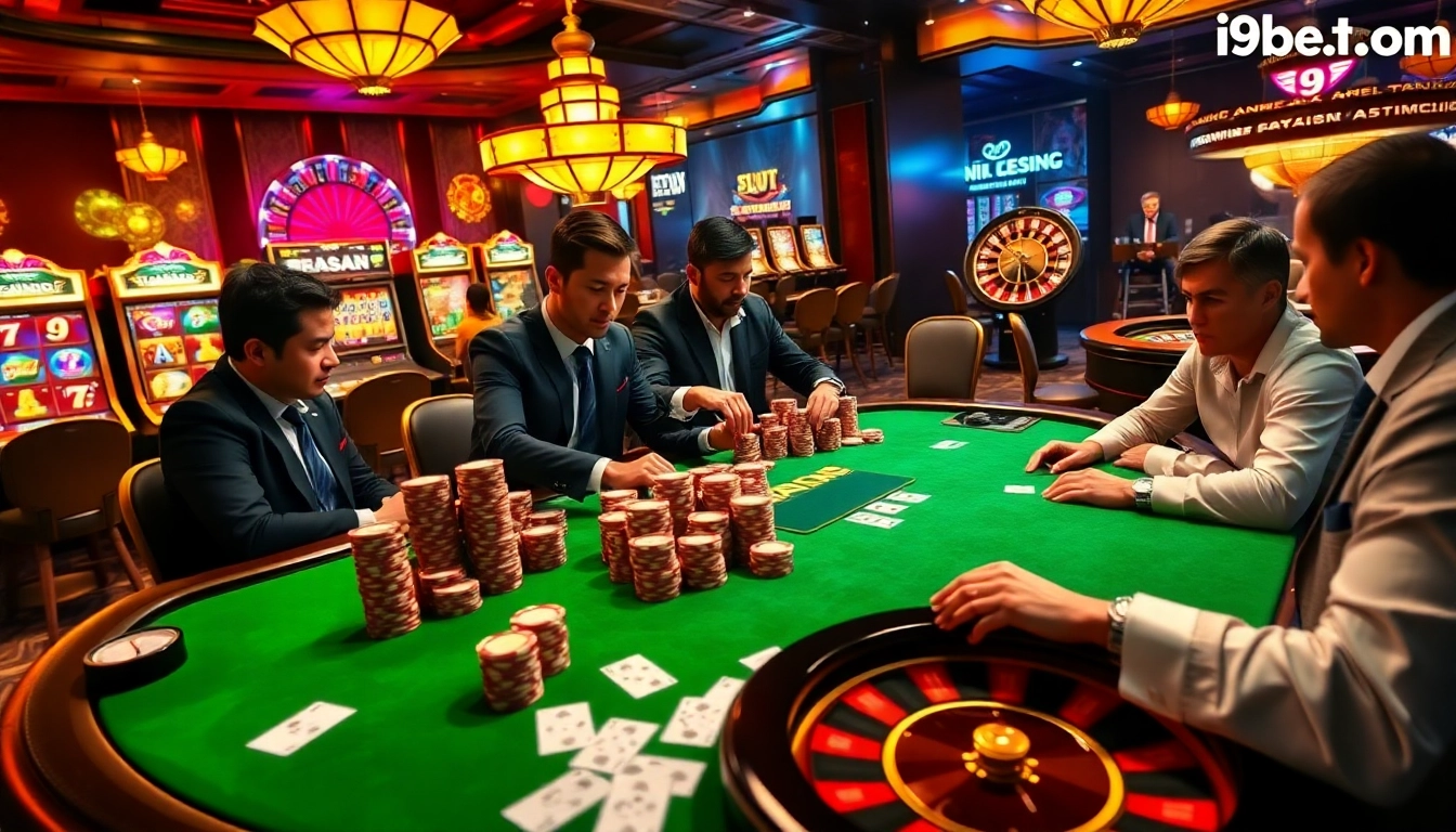 Play thrilling poker and casino games at i9bet.com with vibrant visuals and engaging atmosphere.