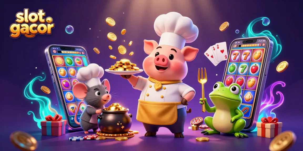 Experience the exhilarating gameplay of slot gacor with a vibrant illustration featuring casino elements and characters.