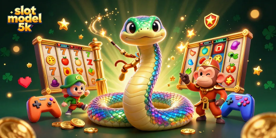 Win big with slot modal 5k in a vibrant 3D casino scene featuring colorful elements and characters.
