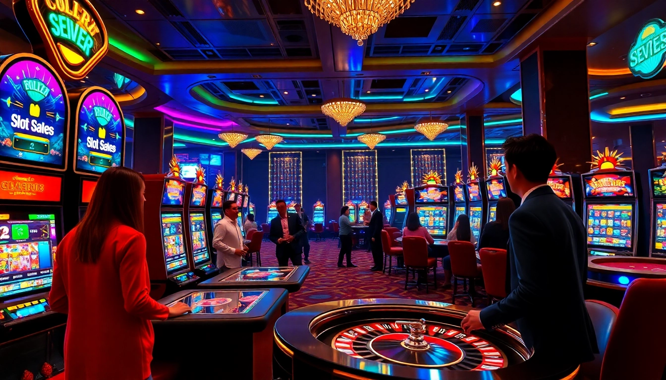 Bermain di slot server Thailand Super Gacor dengan mesin slot yang penuh warna dan suasana kasino yang seru.