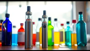 Erleben Sie die e zigarette in einer modernen Umgebung mit einer Auswahl bunter E-Liquids.