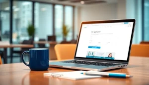 Secure your free job post with an engaging layout of a professional workspace.