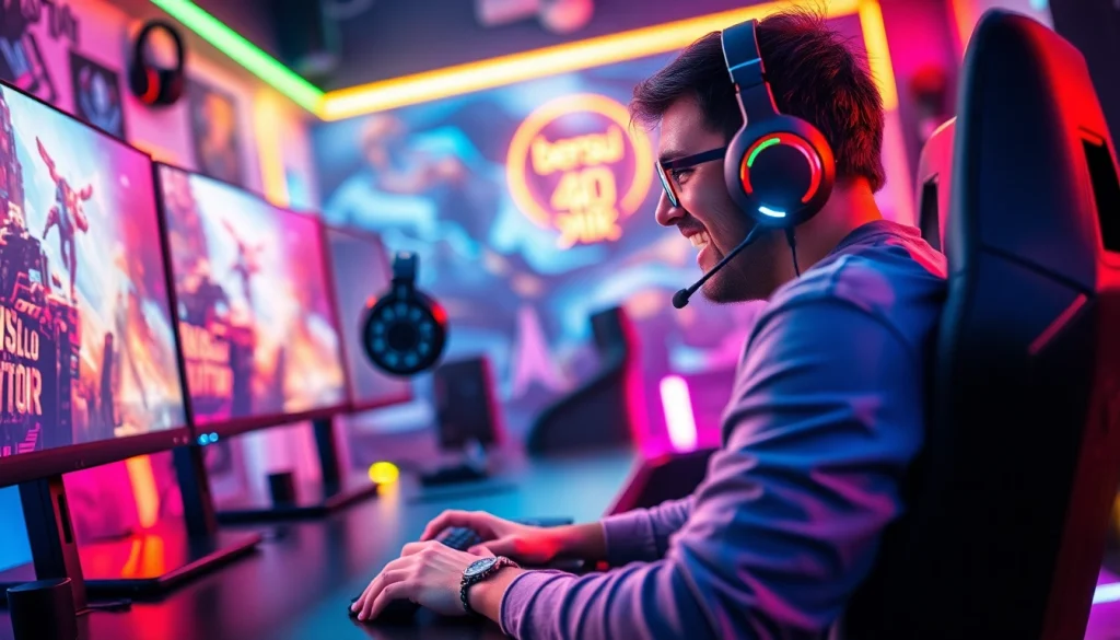 Permainan bensu4d yang menarik dengan gamer bersemangat di ruang yang dinamis.