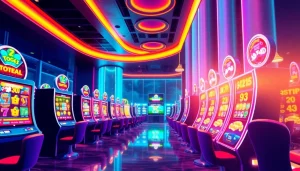 Menampilkan pengalaman bermain di lipat4d dengan slot modern dan suasana kasino yang menggembirakan.