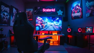 Rasakan keseruan scater4d game dengan pengaturan permainan yang futuristik dan penuh warna.