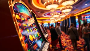 Menang besar di slot mesin dengan grafis cemerlang dalam suasana kasino yang meriah.