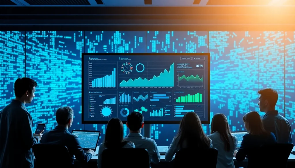 Engage with https://benchbot.ai showcasing a modern AI testing platform interface surrounded by collaborative team elements.