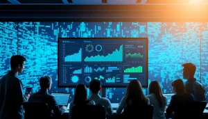 Engage with https://benchbot.ai showcasing a modern AI testing platform interface surrounded by collaborative team elements.