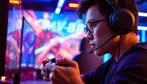 Engaged gamer mastering the MV88 game with high-stakes intensity and focus.