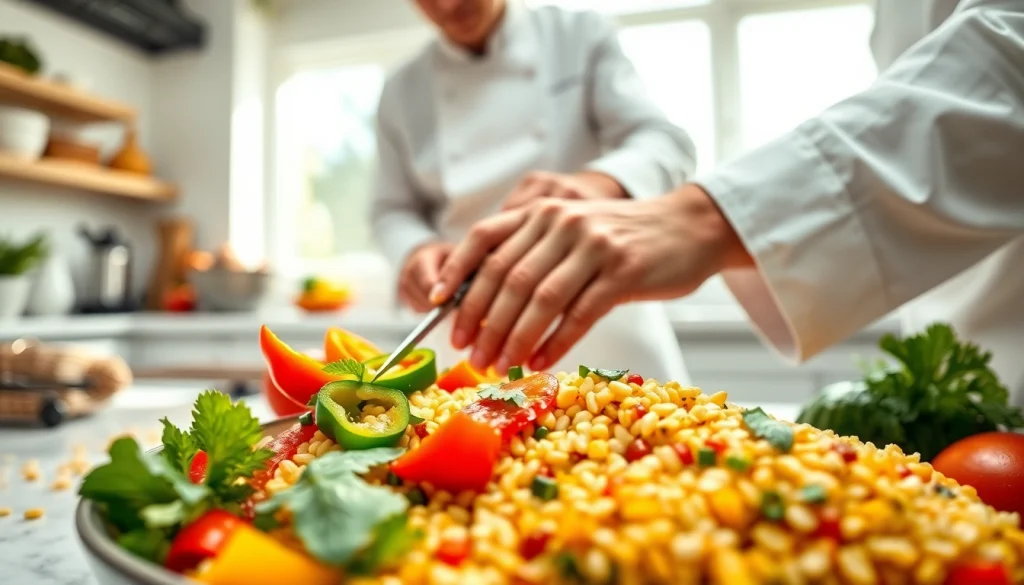 Suletoto membuat hidangan lezat dengan bahan segar di dapur modern.