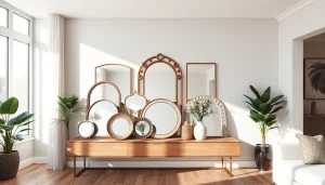 Elevate your space with unique mirrors from https://merithome.co.uk displayed in a modern setting.