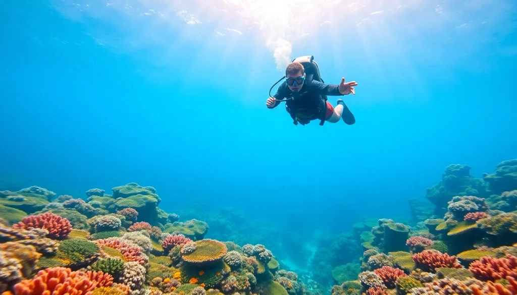 Scuba diver enjoying the vibrant marine life at https://marvinscubaexpeditions.com coral reefs.