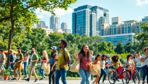 Showcase sustainability trends and community engagement at https://www.unsustainablemagazine.com through an urban magazine cover.