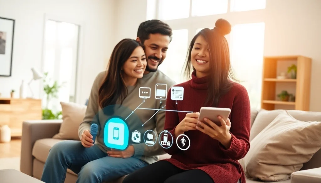 Engaging family scene with smart technology at https://mohamedmmblog.tech demonstrating AI integration.