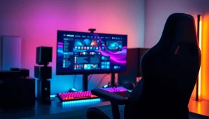 Engaging gaming setup showcasing a 雷电模拟器 interface and RGB accessories for immersive play.
