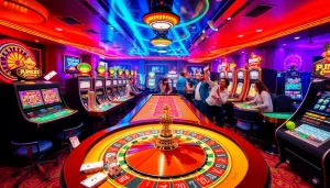 KJC AC 1 casino setting with vibrant tables, immersive games, and exciting betting action.