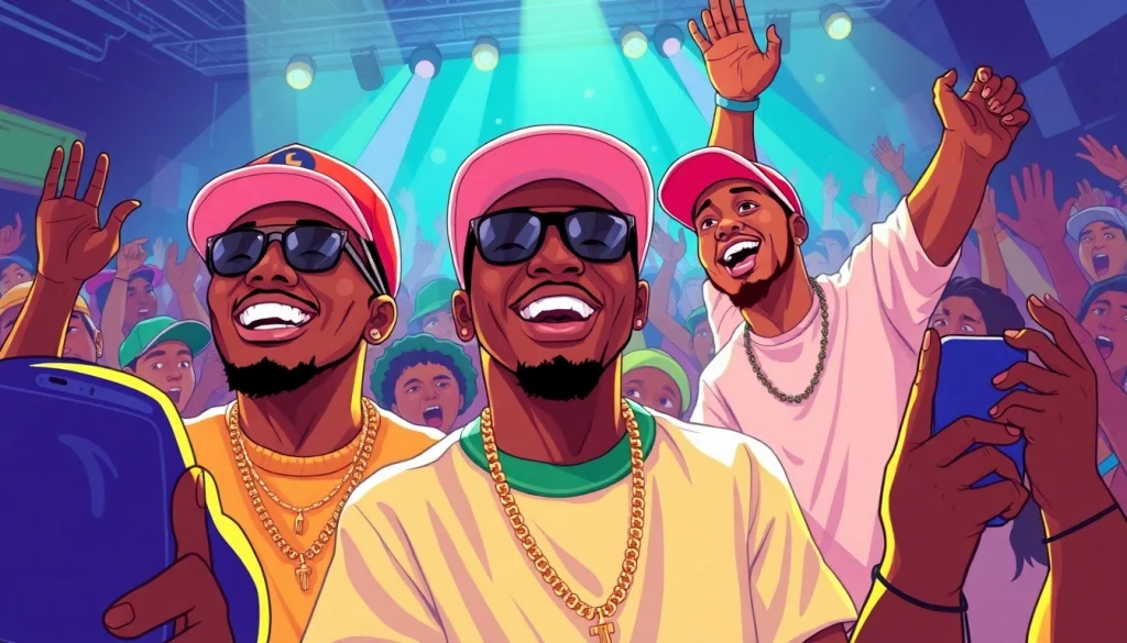 wadupnaija showcases Blaqbonez performing at a lively concert, featuring vibrant colors and engaging energy.