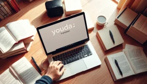 Enhance your translation with youdao翻译 tools on a vibrant workspace.