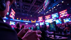 Check out the competitive gaming atmosphere at https://gamelevate.com with players engaged in an esports match.