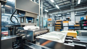 Showcasing advanced SA Packaging Machinery operating efficiently in a modern industrial environment.