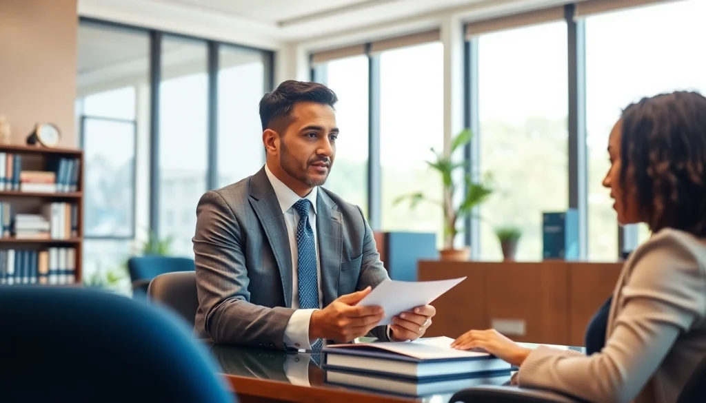 Engaging consultation with a Florida lawyer at https://www.aafloridalawyer.com in a professional office.