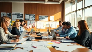 Thephoenixnewspaper showcases a bustling newsroom with diverse journalists engaging in collaborative reporting.