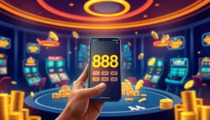 Explore the exciting online gambling landscape of 888new, showcasing the app interface and modern casino games.