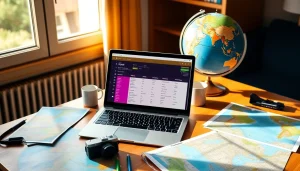 Innovative travel planner workspace highlighting a vibrant itinerary setup.