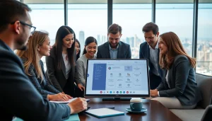 Collaborative meeting showcasing 微软teams in action with diverse professionals in a modern office.