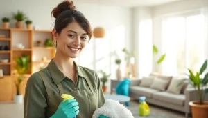 Eco Clean Ellie's professional house cleaning service in a bright and inviting living room setting.