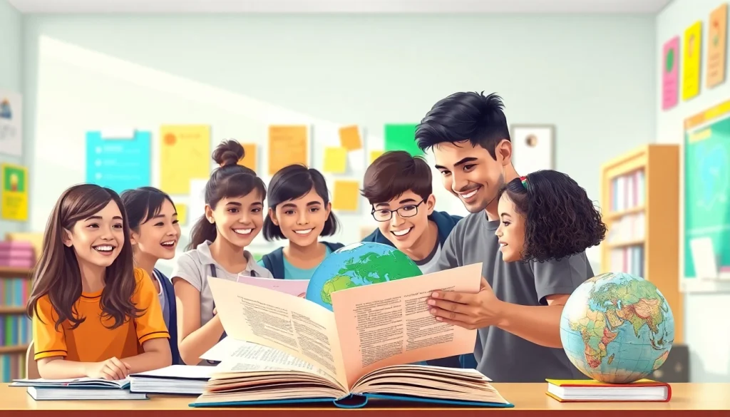 Students engaged in collaborative activities showcasing the importance of Education in a vibrant classroom setting.