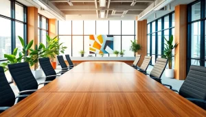 Visualize a modern office environment illustrated for industrial leasing showcasing a professional setting.