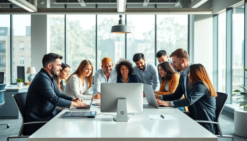 Team creating strategies on https://frontidas.com in a modern office setup.