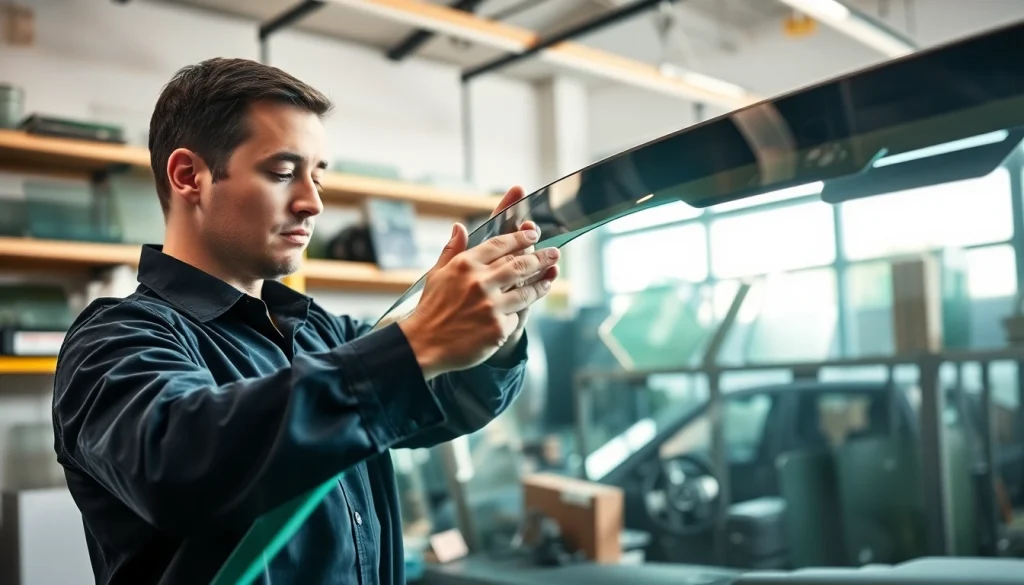Observe the expert technician at crystalautoglass.pro replacing a windshield with precision and care.