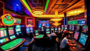 Exciting online gambling scene at XX88 with casino games and vibrant atmosphere