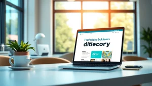 Bezoek de bedrijvengids met https://bedrijvengidsen-nederland.nl op een moderne laptop in een kantooromgeving.